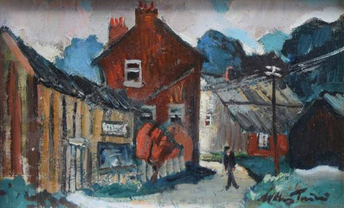 Lot 290 - William Turner, The Joiner's Shop, Mottram-St-Andrew, oil and a signed book (2).