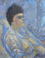 Lot 302 - Dorothy Bradford, Female portrait, oil.