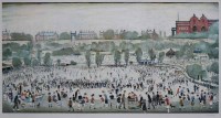 Lot 358 - After L.S. Lowry, Peel Park, signed print.