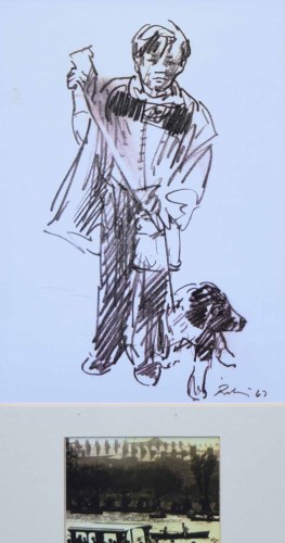 Lot 372 - After Harold Riley, Boy and his Dog, signed print.