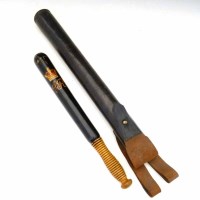 Lot 36 - Victorian truncheon with leather case.