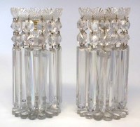 Lot 49 - Pair of regency clear glass lusters.