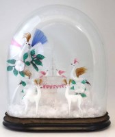 Lot 51 - Coloured glass model of a Victorian garden under