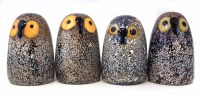 Lot 54 - Four Oiva Toikka owls with boxes.