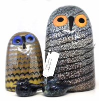 Lot 55 - Four Oiva Toikka owls and two other birds with
