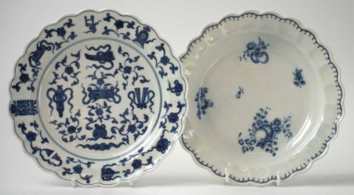 Lot 64 - Two Worcester plates circa 1770, one painted with