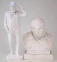 Lot 82 - Spode bust and figure of Churchill.