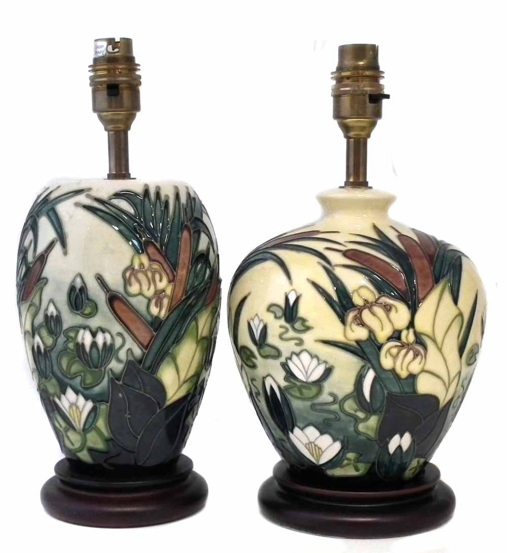 Lot 97 Two Moorcroft lamps and shades.