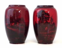 Lot 122 - Two Royal Doulton flambe vases
