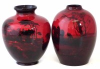 Lot 123 - Two Royal Doulton flambe vases