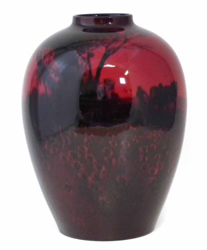 Lot 125 - Large Royal Doulton flambe vase