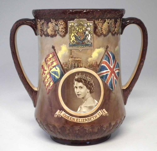 Lot 128 - Royal Doulton loving cup.
