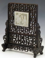 Lot 143 - Chinese mutton fat jade table screen