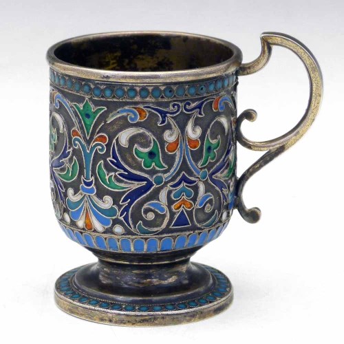 Lot 155 - Russian silver and enamel cup circa 1890.