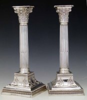 Lot 157 - Pair of silver candle sticks, Sheffield 1894.