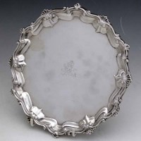 Lot 180 - Silver tray engraved with Lion.