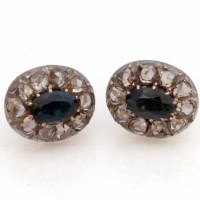 Lot 189 - Antique sapphire and diamond earrings