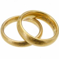 Lot 221 - Two 22ct gold wedding rings.