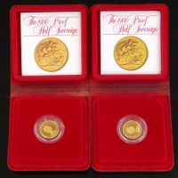 Lot 242 - Two 1980 proof half sovereigns in original case.