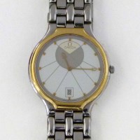 Lot 252 - Omega bi-metal Quartz watch, boxed.