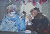 Lot 265 - Don McKinlay, A Hot Cuppa, Win's Cafe, Rawtenstall Market, oil.