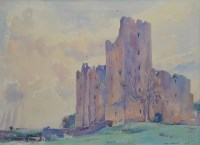 Lot 352 - Fred Lawson, Bolton Castle, Yorkshire and another Yorkshire landscape, watercolours (2).