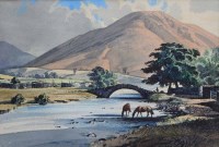 Lot 372 - Rowland Hilder, Wasdale, watercolour, together with a signed etching by the same artist and several letters (2).
