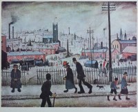 Lot 381 - After L.S. Lowry, View of a Town, signed print.