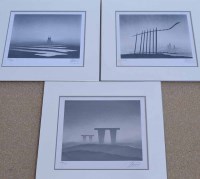 Lot 392 - After Trevor Grimshaw, Railings, An Isolated Church and The Monoliths, signed lithographs (3).