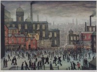 Lot 393 - After L.S. Lowry, Our Town, signed print.