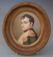 Lot 439 - Holby, 19th / 20th century, Portrait of Napoleon, oval miniature.