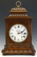 Lot 447 - German walnut cased bracket clock