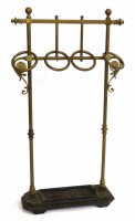 Lot 455 - Edwardian Arts & Crafts design brass umbrella stand