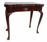 Lot 473 - George III mahogany fold-over card table