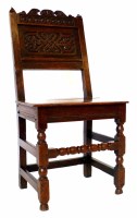 Lot 520 - 17th century oak back stool