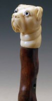 Lot 13 - Walking cane cherry shaft with ivory knop handle