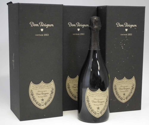 Lot 35 - Dom Perignon 2003 (three bottles).