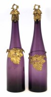 Lot 88 - Pair of purple glass decanters