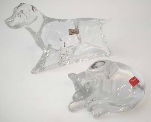 Lot 94 - Baccarat dog and cat.