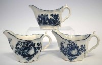 Lot 110 - Two Caughley and one Worcester low Chelsea Ewer