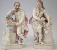 Lot 125 - Pair of Derby figures of Milton and Shakespeare