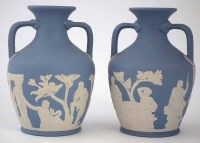 Lot 154 - Pair of Wedgwood Portland vases