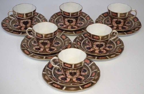 Lot 163 - Royal Crown Derby tea set, decorated with imari