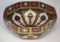 Lot 166 - Royal Crown Derby octagonal bowl, decorated with
