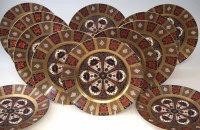 Lot 168 - Twelve Royal Crown Derby plates, decorated with
