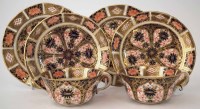 Lot 171 - Two Royal Crown Derby trios, the bases gilded