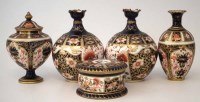 Lot 173 - Pair of Royal Crown Derby vases, a box and two