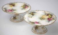 Lot 184 - Pair of Tazzas by Royal Worcester signed Blake.