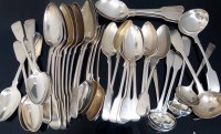 Lot 245 - Mixed lot of silver table and dessert spoons