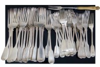 Lot 247 - Mixed lot of silver table and dessert forks.